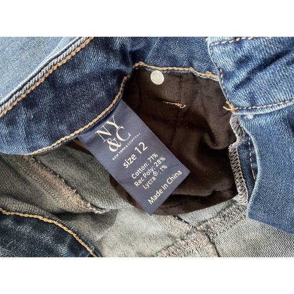 2 pk NY&C Jeans Womens 12 Blue Demi Bootcut Stretch Mid Rise Denim Classic Style - Picture 4 of 11
